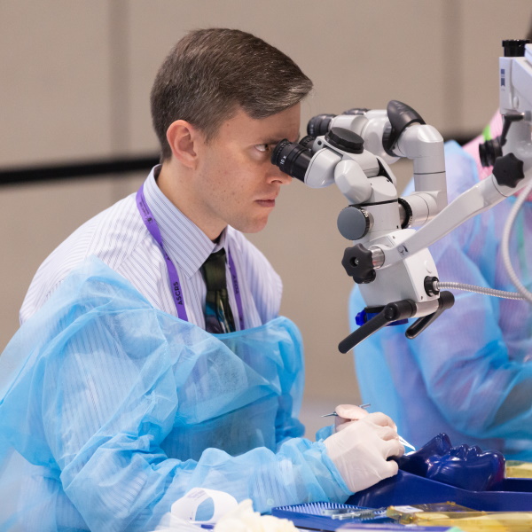 Surgeon with a patient
