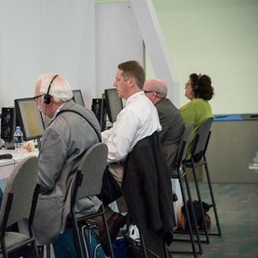 group in a virtual meeting